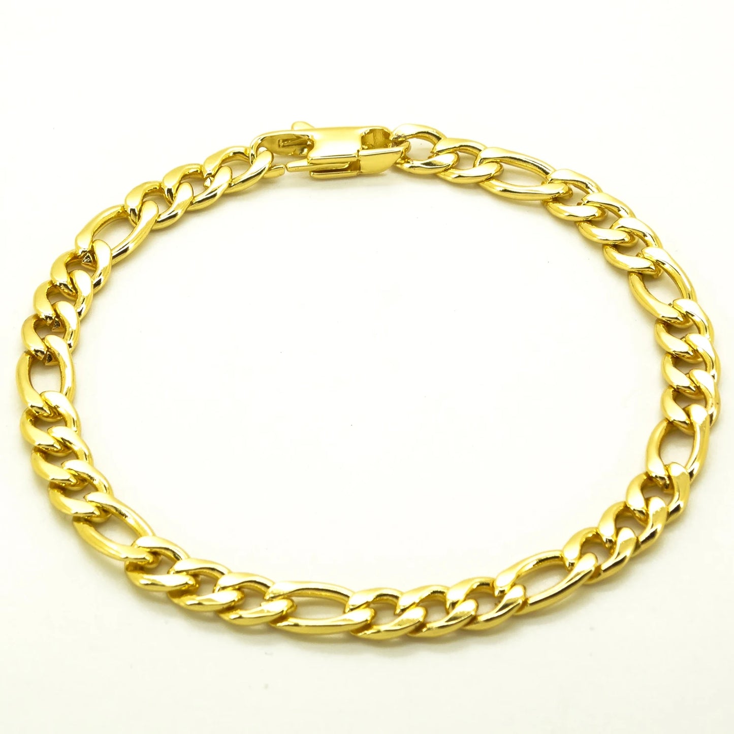 Plated 18K Gold Bracelet 6/8/12 mm Width Figaro Chain 8 Inch 100% Stainless Steel Bracelet for Masculine Men Women Free Shipping