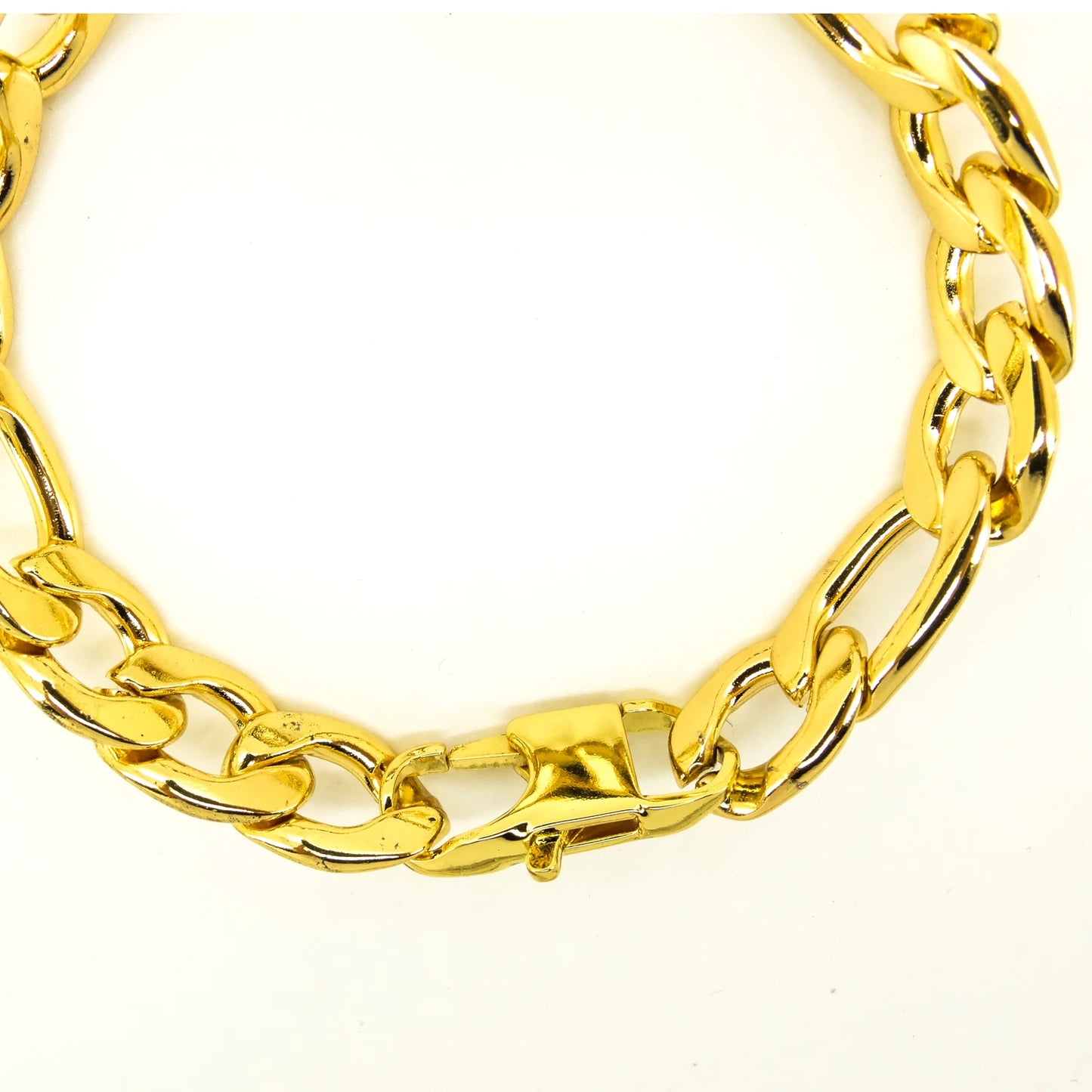 Plated 18K Gold Bracelet 6/8/12 mm Width Figaro Chain 8 Inch 100% Stainless Steel Bracelet for Masculine Men Women Free Shipping