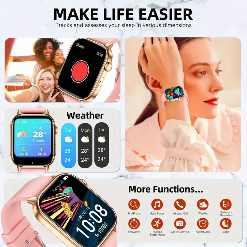 2025 NEW Fashion Built-in 6 Stars GPS Position Smart Watch Women 2.01'' AMOLED HD Screen IP68 Waterproof Sport Bracelets Ladie