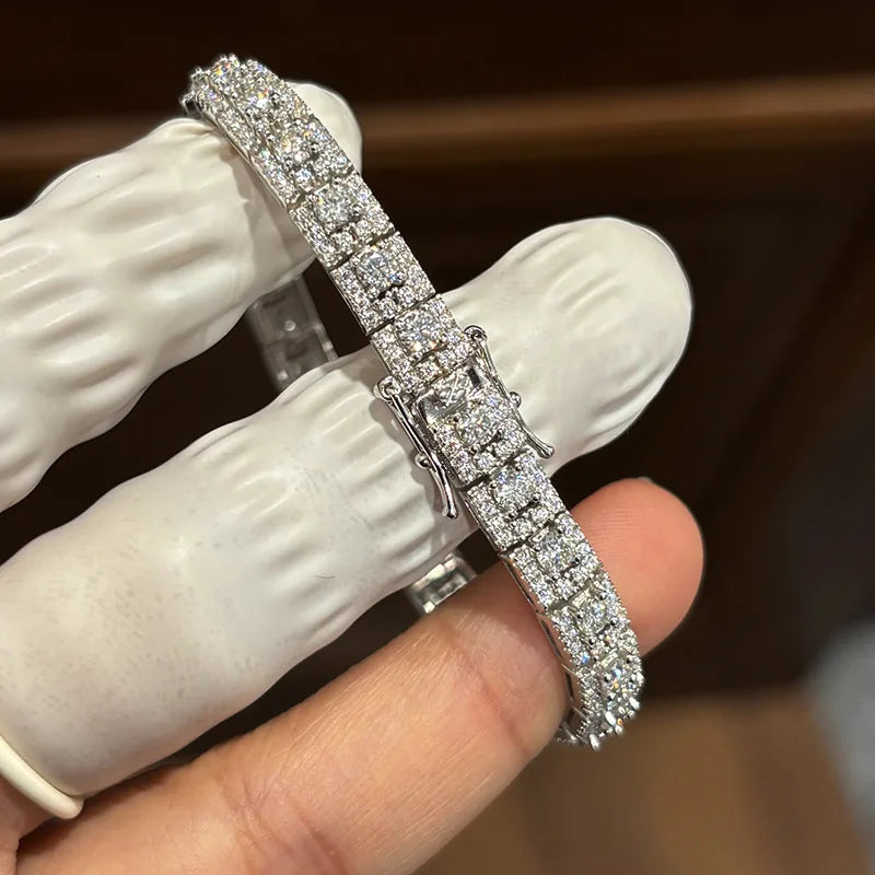 COSYA Luxury 3mm Full Moissanite Tennis Bracelet 100% S925 Silver D VVS1 GRA Certified Lab Diamond Hand Chain Jewelry Gift