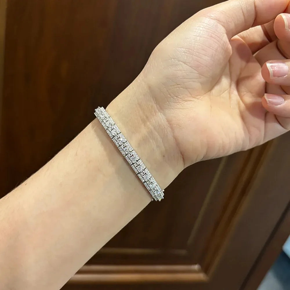 COSYA Luxury 3mm Full Moissanite Tennis Bracelet 100% S925 Silver D VVS1 GRA Certified Lab Diamond Hand Chain Jewelry Gift