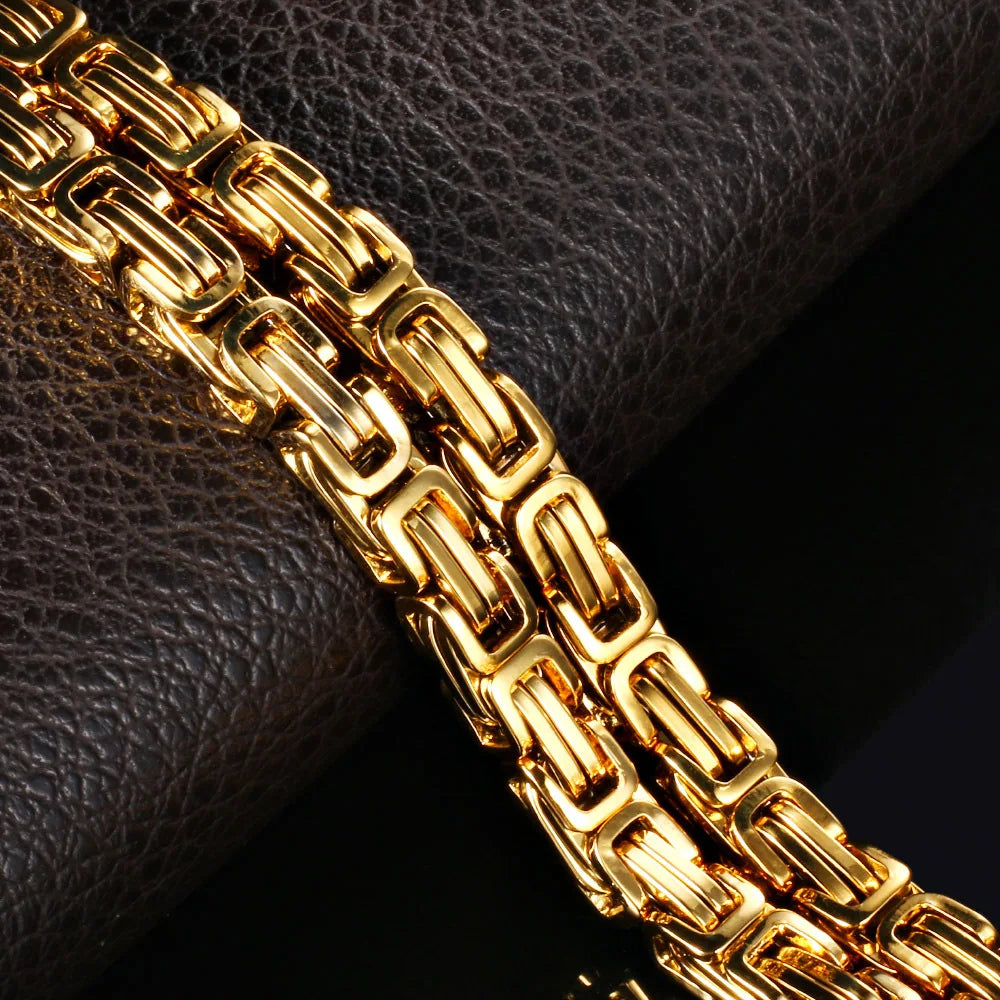 316L Stainless Steel Emperor Chain Bracelet for Men Women High Quality Strong Solid Jewelry
