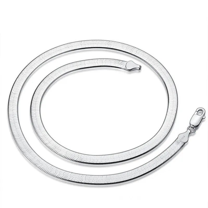YANNEY New 925 sterling silver 20/45/50/55/60cm Blade Chain Bracelet Necklace Men Women Fashion Charm Wedding Party Jewelry