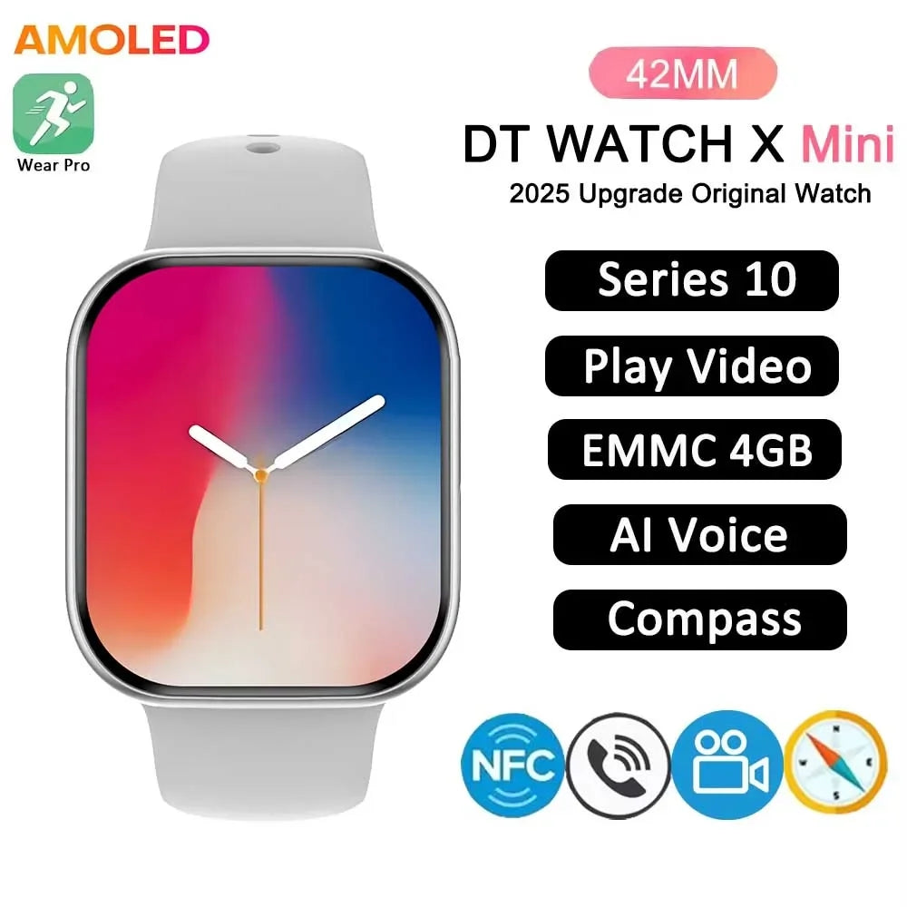 2025 New Original for Apple Watch X Mini Smart Watch Men HD AMOLED 4GB Memory Music 3D Surround BT Call Waterproof smart watches
