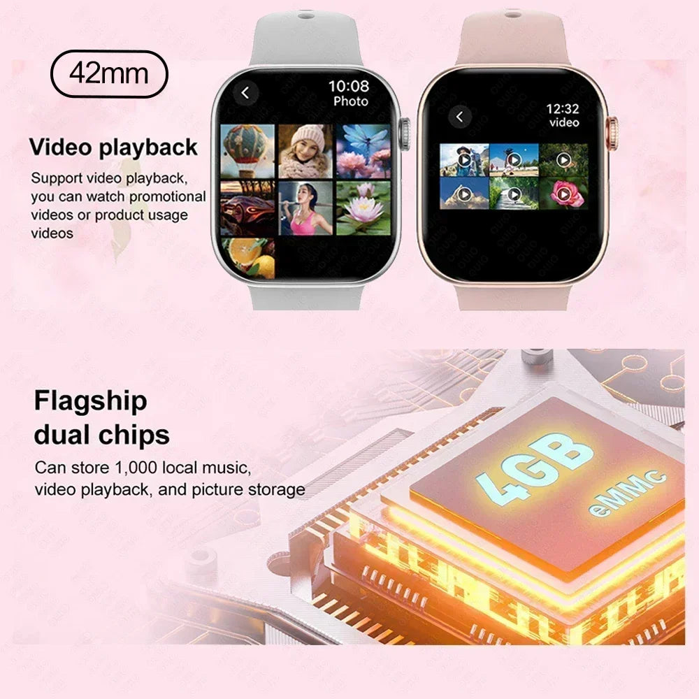2025 New Original for Apple Watch X Mini Smart Watch Men HD AMOLED 4GB Memory Music 3D Surround BT Call Waterproof smart watches