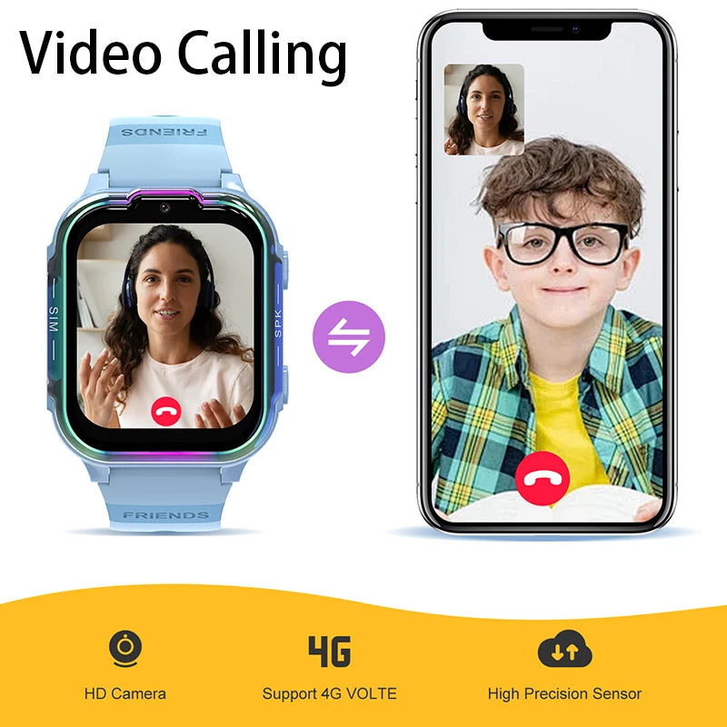 2025 NEW For Xiaomi GPS Children's Smart Watch 4G Track Video Call Camera SOS Waterproof Display Location LBS Tracker SmartWatch