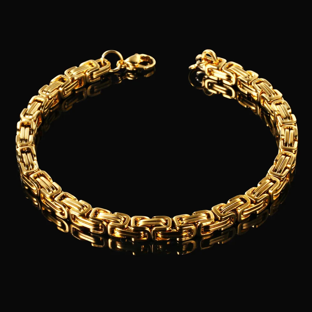 316L Stainless Steel Emperor Chain Bracelet for Men Women High Quality Strong Solid Jewelry