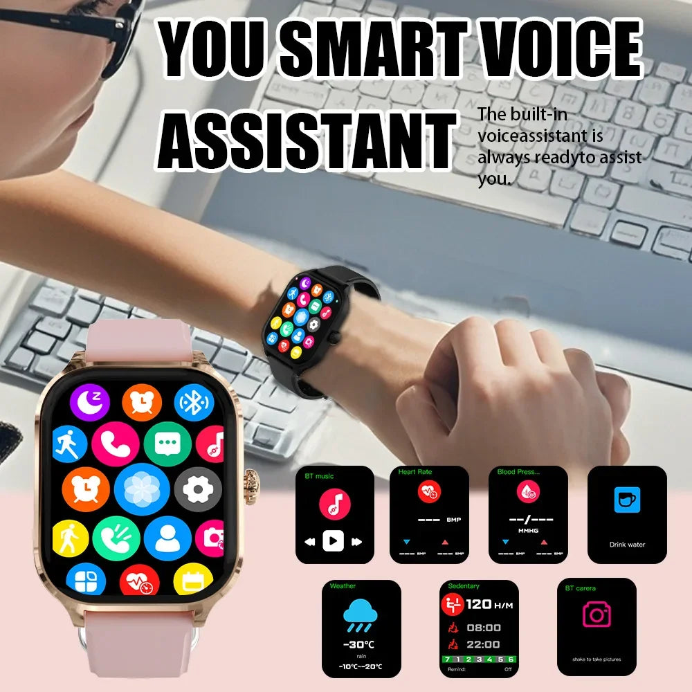 2025 New Men's Smart Watch Women's Gift 2.01 Inch HD Full Touch Screen Sports & Fitness Watch Bluetooth Call Smartwatch Android