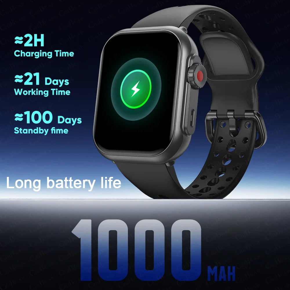 2025 High Fashion Original Smart Watch Men Women 1000mAh Heart Rate 100+ Sport Modes Fitness GPS Call Smartwatch For IOS Android