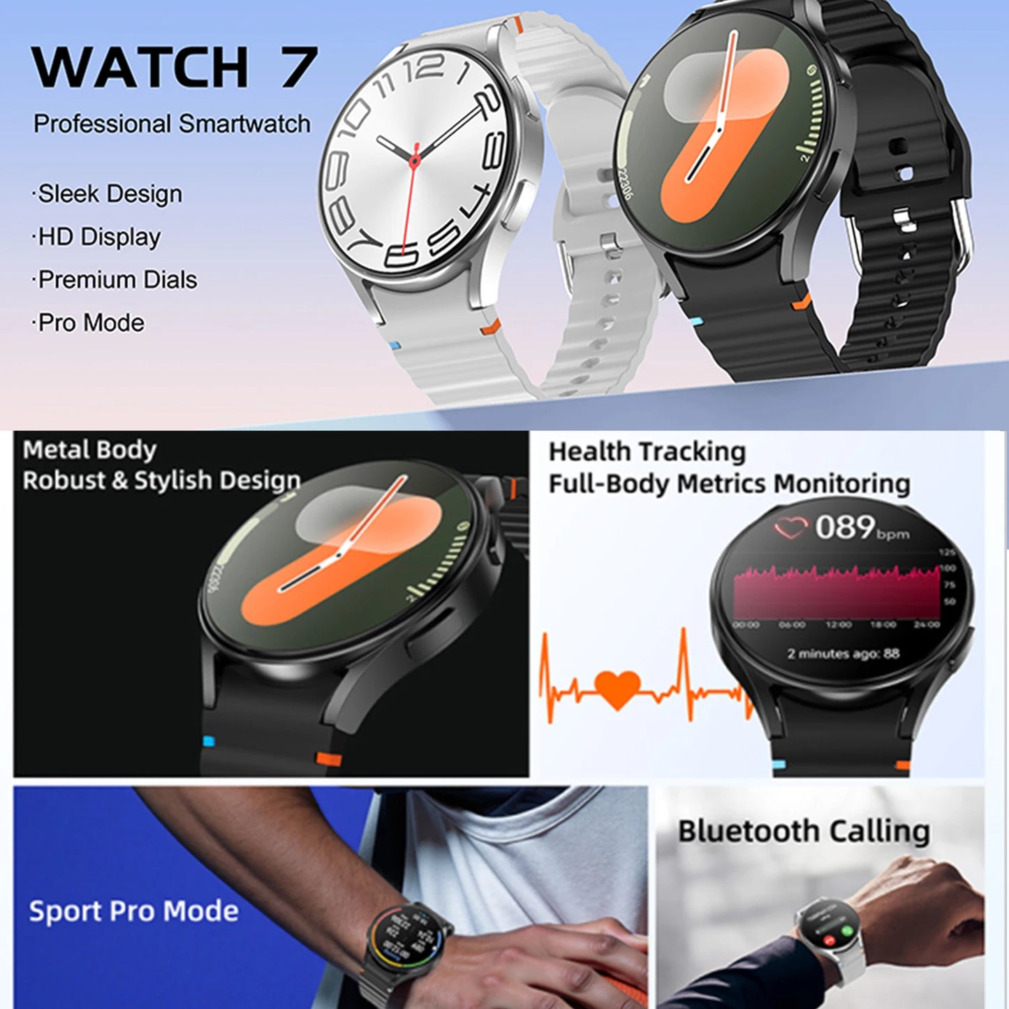 NEW Smart Watch WATCH7 MAX Sport Fashion Watch GPS Heart Rate Monitoring IP68 Waterproof Suitable for Android IOS 100+Sport Mode