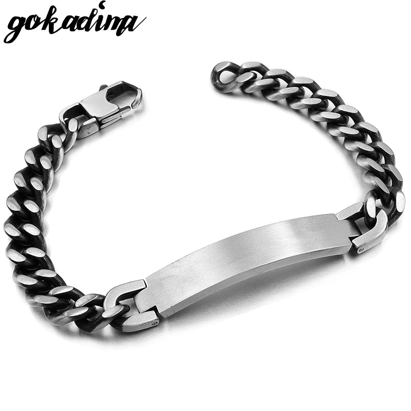 Gokadima Stainless Steel ID Bracelet For Men Jewelry Party Father Gift 2025
