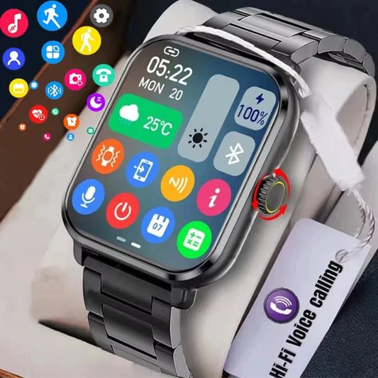 2025 New Men's Smart Watch Women's Gift 2.01 Inch HD Full Touch Screen Sports & Fitness Watch Bluetooth Call Smartwatch Android