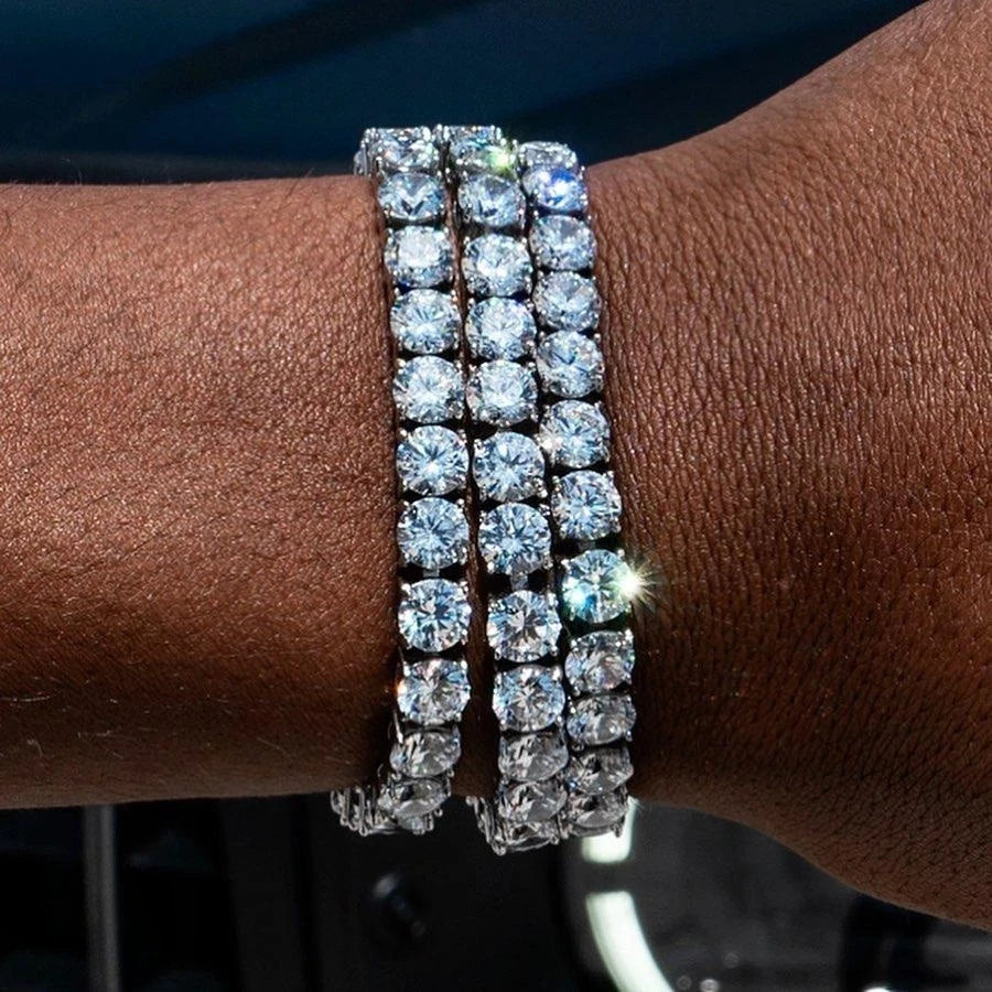 Hip Hop Iced Out 3/4/5mm Crystal Tennis Bracelet for Men Homme Punk Zirconia Women's Chain on Hand Streetwear Trendy Jewelry