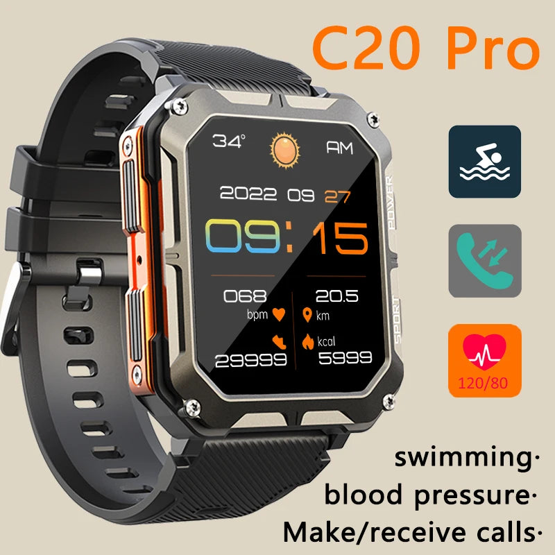 C20 PRO 2024 New up Smart Watch Bluetooth call blood pressure detection IP68 waterproof Men sports Smartwatch For xiaomi watches