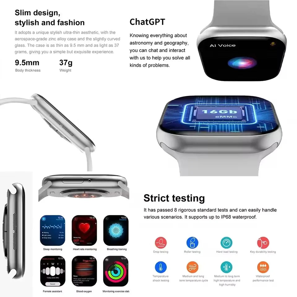 2025 New Series Watch10 GPS Track Smart Watch Men Woman HD Bluetooth Call Waterproof Sports SmartWatch For Apple Android IOS