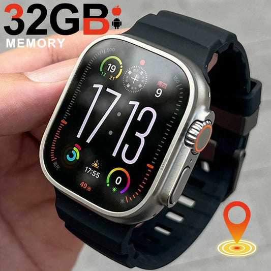 Men Watches Ultra Series 32GB Memory Smart Watch 2.04" AMOLED HD Screen GPS Map APP Store NFC Bluetooth Call Smartwatch For IOS