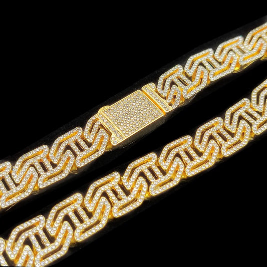 Mens Bracelet 16mm Prong Baguette Curb Chain High Quality Iced Cubic Zirconia Hip Hop Rapper Luxury Jewelry Gift Party