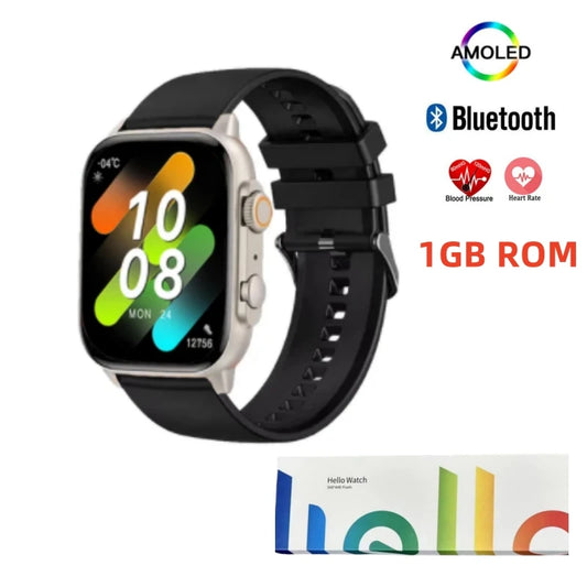 2025 Hello Watch 3 Plus Smart Watch AMOLED NFC Compass Always on Display Local Music Bluetooth Call 49mm Men Women Smartwatch