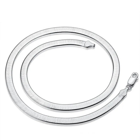 YANNEY New 925 sterling silver 20/45/50/55/60cm Blade Chain Bracelet Necklace Men Women Fashion Charm Wedding Party Jewelry