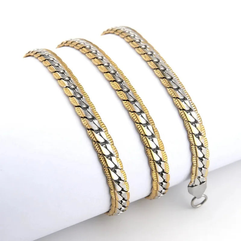 Suitable for Men Cuban Chain Necklace 7mm Stainless Steel Cuban Chain Necklace,50/55/60cm Cuban Chain Hip hop Rap Necklace