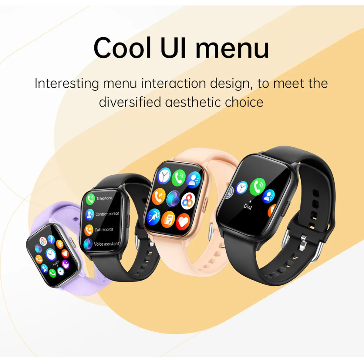 Smart Watch Hebrew 2025 Receive Call AI Voice Assistant Message Notifiation Custom Dials  Fitness Tracker Smartwatch Gold Woman