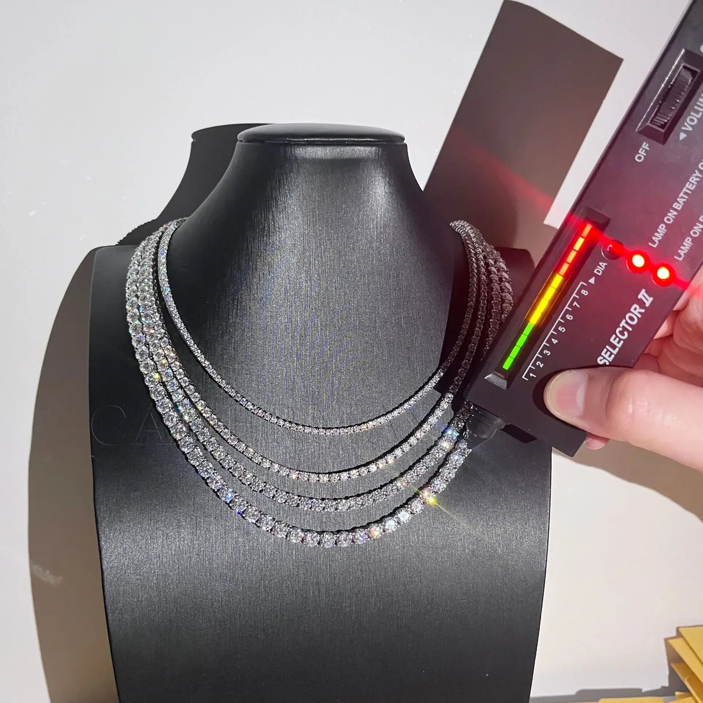【Patented Buckle】Hip hop Moisssanite Tennis Necklace 925 Sterling Silver Moisssanite Diamond Tennis Chain for Women & Men