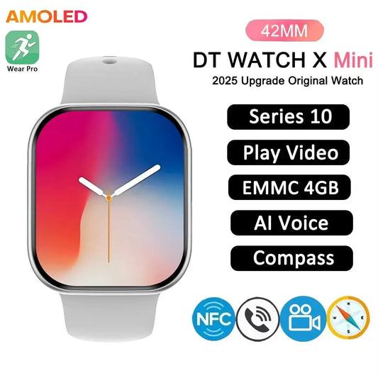 2025 New Original for Apple Watch X Mini Smart Watch Men HD AMOLED 4GB Memory Music 3D Surround BT Call Waterproof smart watches
