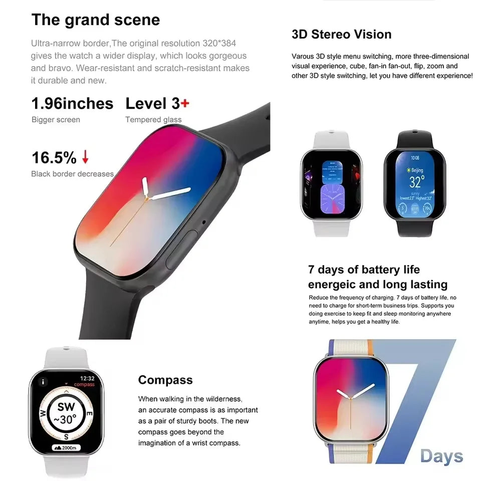 2025 New Series Watch10 GPS Track Smart Watch Men Woman HD Bluetooth Call Waterproof Sports SmartWatch For Apple Android IOS