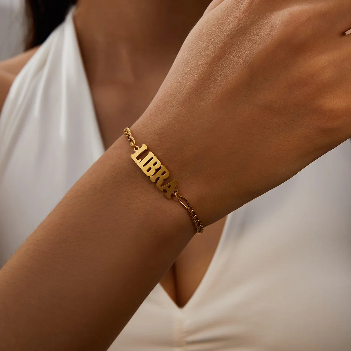 12 Constellations Zodiac Sign Charm Bracelets for Women Men Gold Color Stainless Steel Bracelet Birthday Jewelry Gift Wholesale