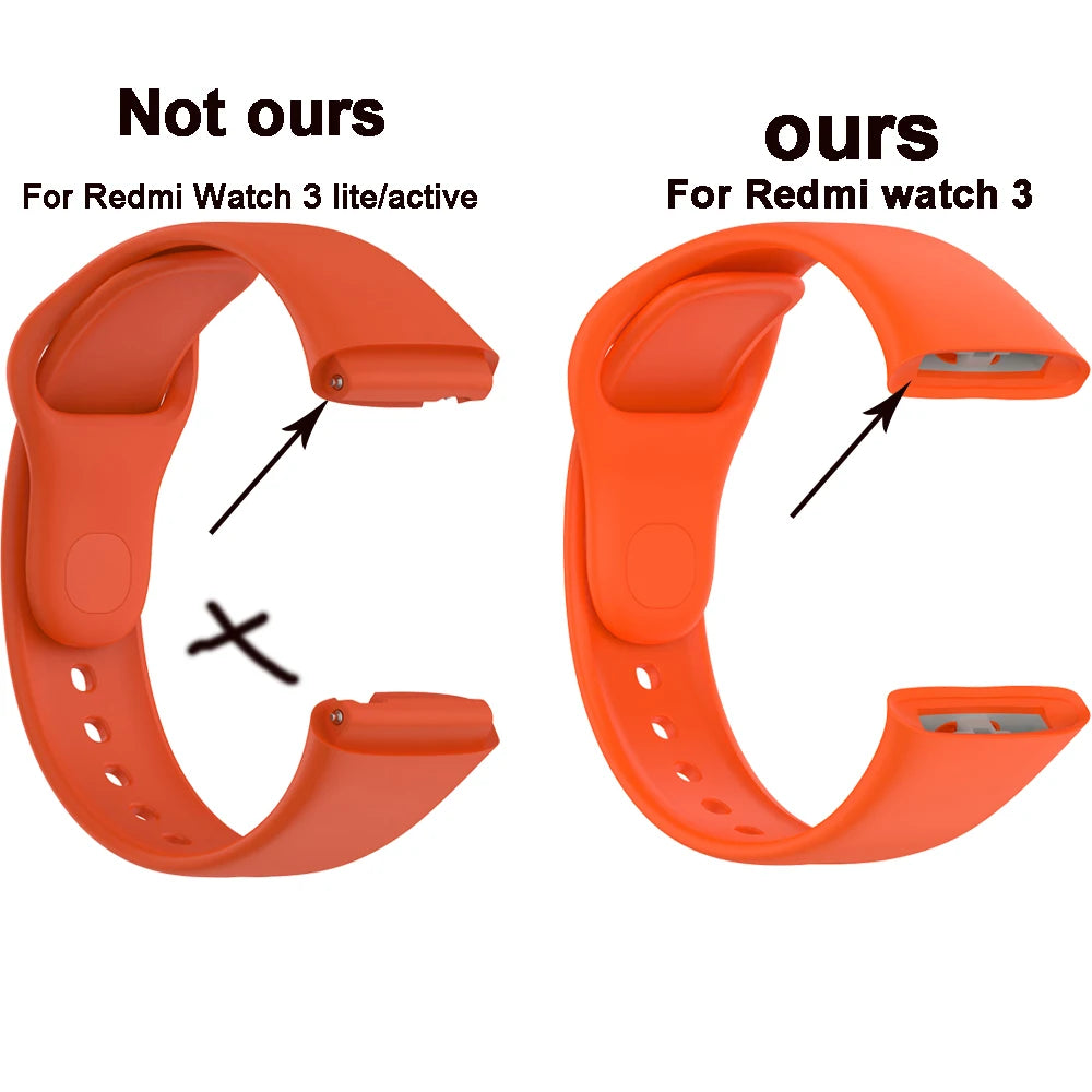 WatchBand Strap For Redmi Watch 3 Original Not for lite/active SmartWatch Silicone WristBand Bracelet Accessories Belt Correa