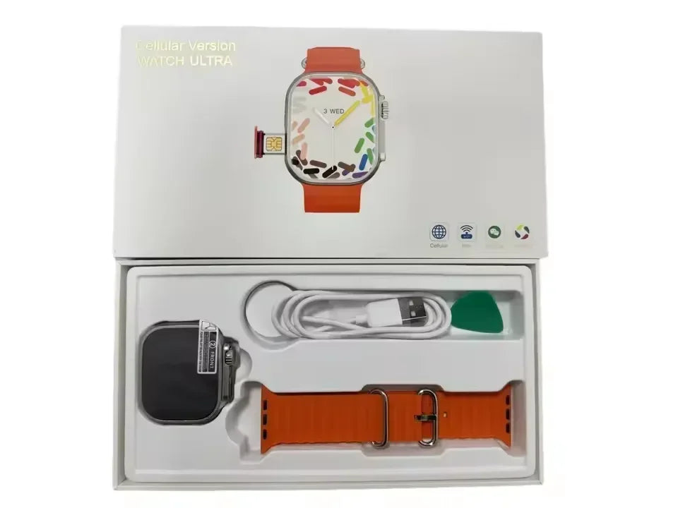 DW09 mens Ultra 4g Android smartwatch supports 5G network via SIM card 2.1 inch Amoled GPS WIFI global calling