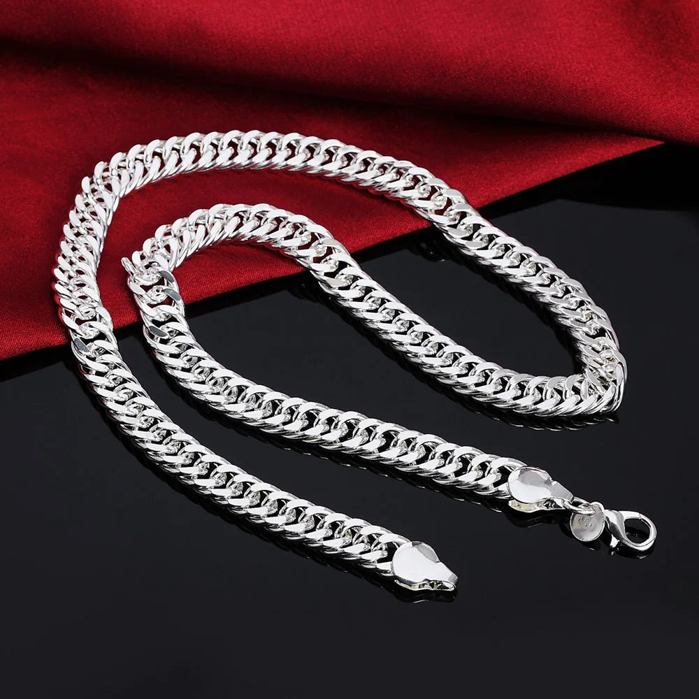 Fashion 6mm/10mm Sideways Cuban Necklace, 20-24 Inch Hip Hop Men And Women Fashion Wedding Engagement Jewelry Gift
