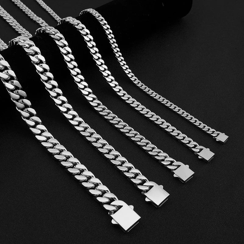 316 Stainless Steel Plated 18k Gold Fashion Crypto Cuban Chain Miami Rap Hip Hop Men's Bracelet Accessory